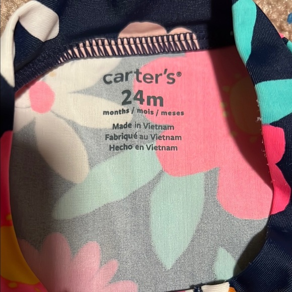 Carter’s Floral Kids Swim Set - Pink and Blue - Picture 3 of 4